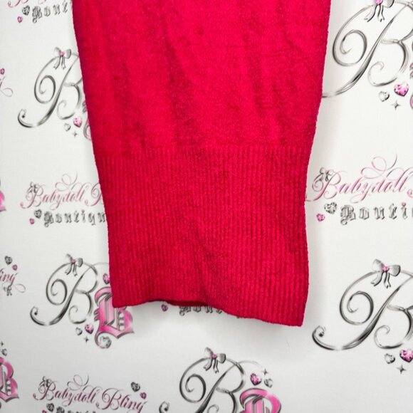 Bebe fur top baby fur chenille soft bright pink rhinestone Swarovski crystals - Picture 3 of 8